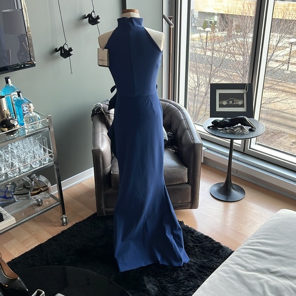 New Chiara Boni La Petite Robe Gudrum Sleeveless Mermaid Gown Rich Blue Size 12 - Picture 4 of 6